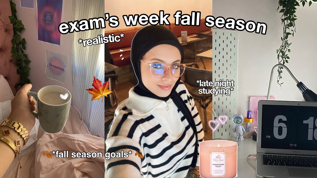 fall exam season 🍁📚| decorate my room,late night studying,cookings,setting goals, اكتوبر