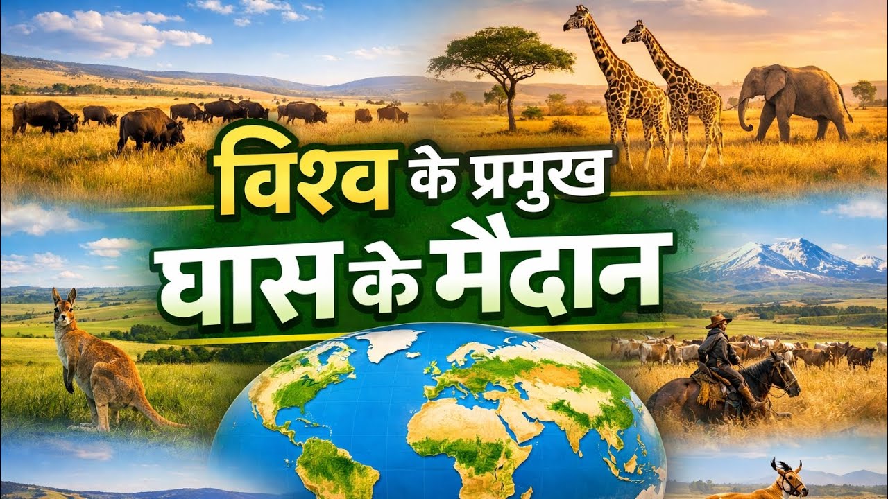  विश्व के प्रमुख घास के मैदान के बारे में विस्तार से जानेंगे। यह विषय भूगोल (Geography) के अंतर्गत 
