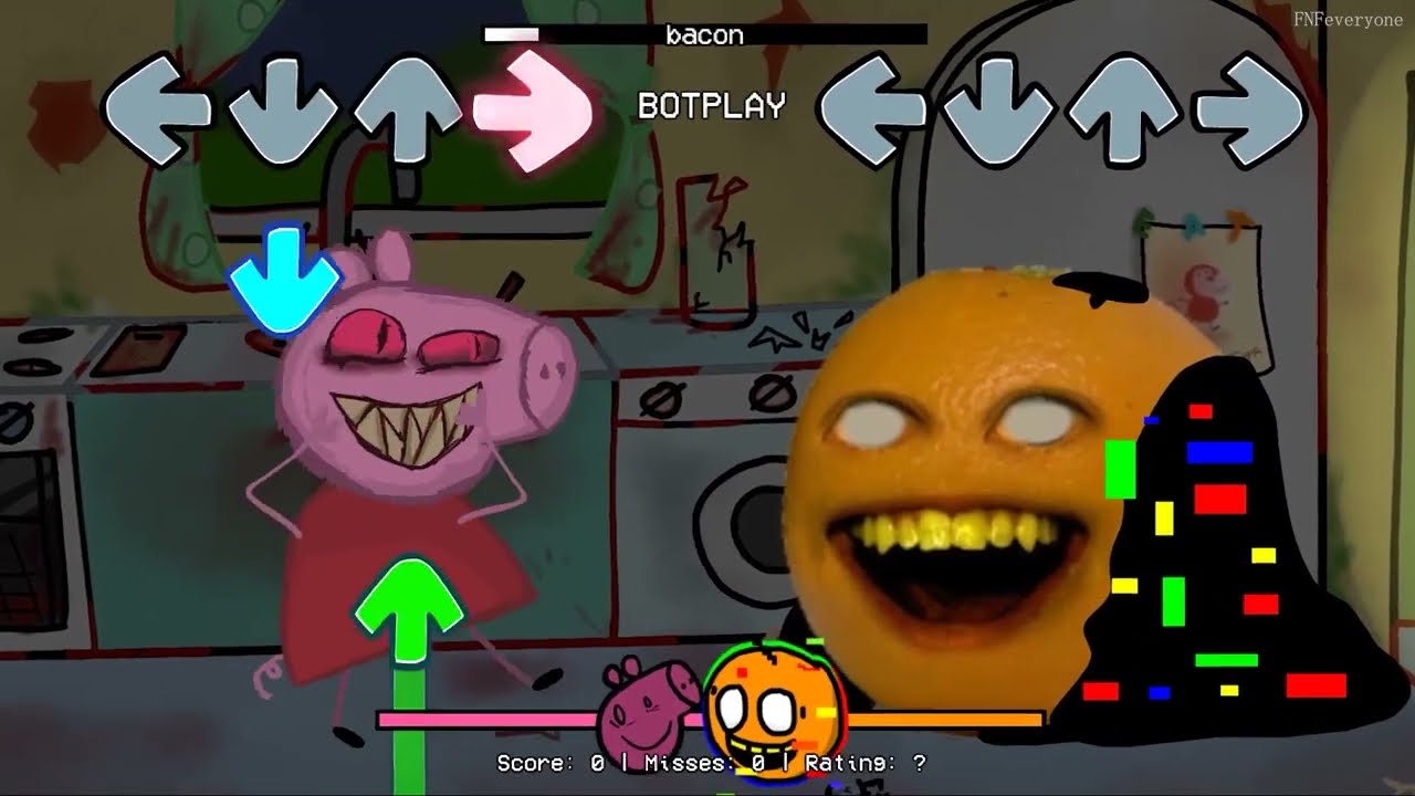 FNF Bacon Song But Annoying Orange Vs Peppa.exe Sing It (FNF Bacon Cover) -Friday Night Funkin