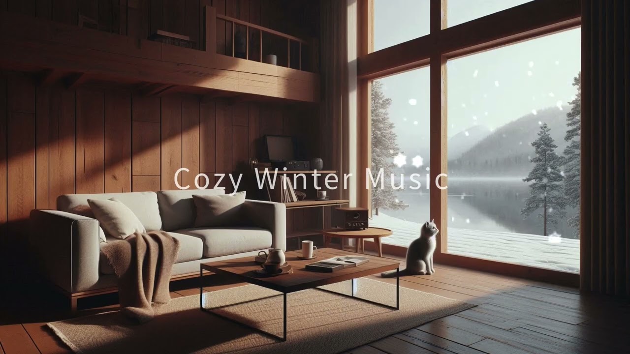 【Cozy Relax BGM】與貓的冬日午後斜陽｜下雪的窗邊 🐾  Cozy Cat Ambience | Calm Music for Study, Sleep, Relax | 1 Hour