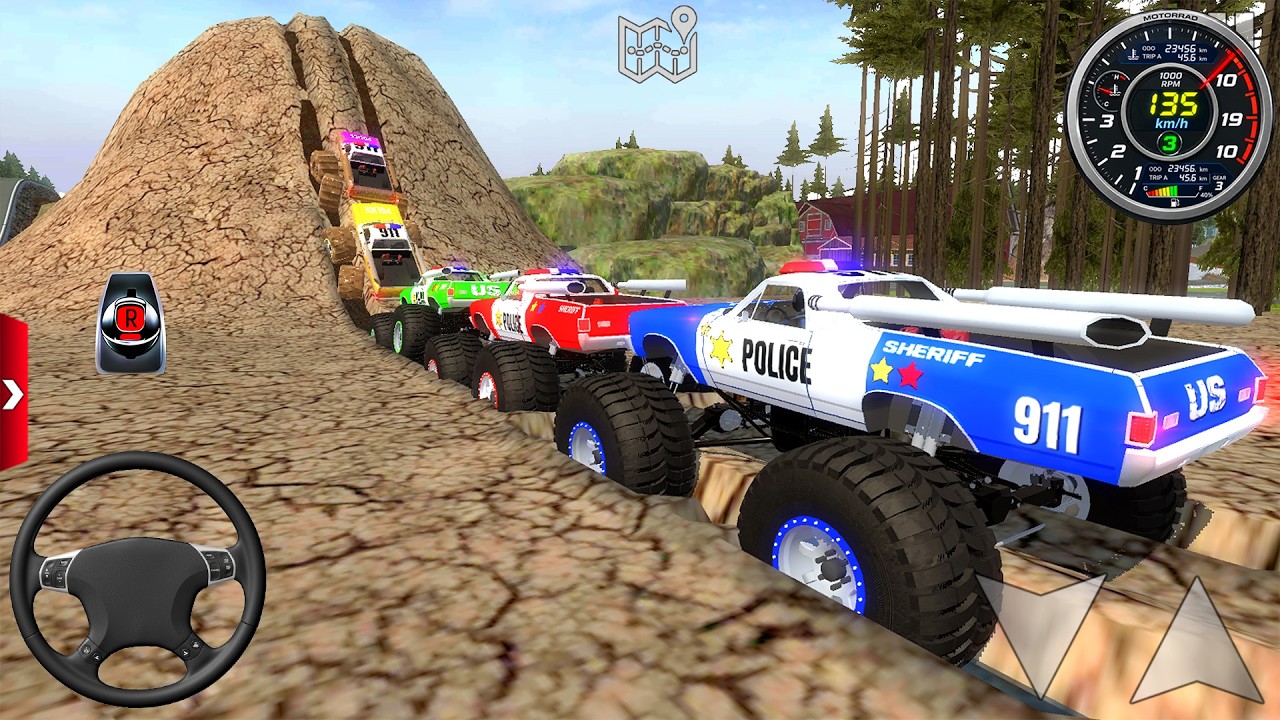 Monster Truck Mega Ramp Impossible Driver - Police Car Extreme Stunts Racing - Android GamePlay #4