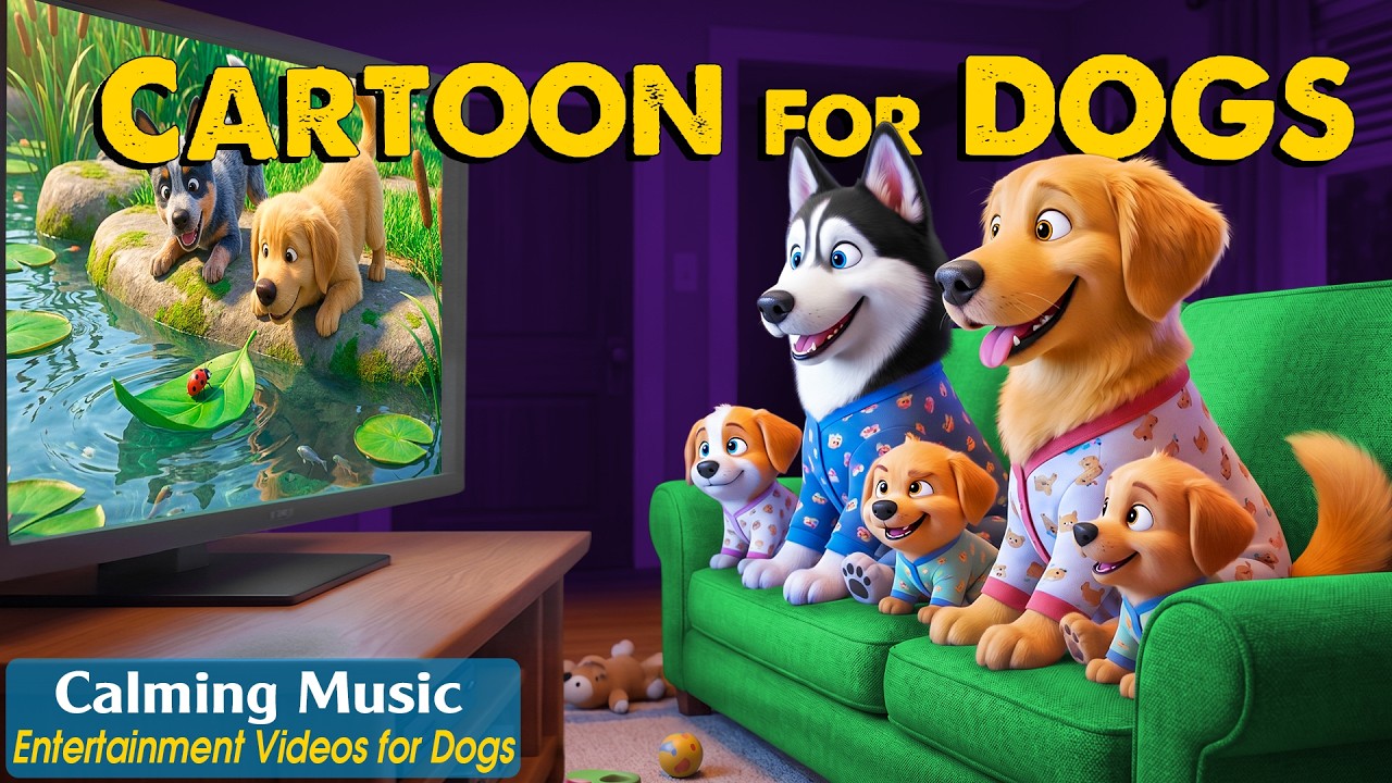 Dog Cartoon: Relaxing Dog TV & Anti-Anxiety Music to Calm Dogs Home Alone🐶Best Videos for Bored Dogs