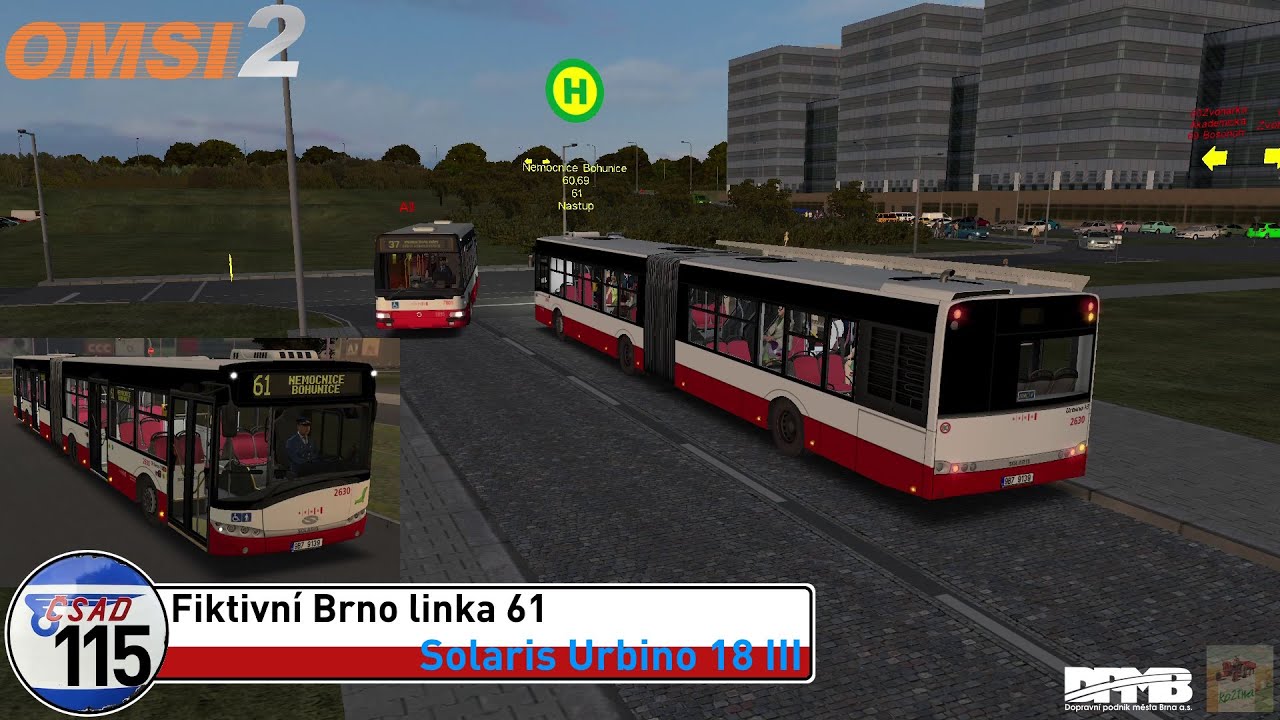 OMSI 2 #115 - Fiktivní Brno linka 61 - Solaris Urbino 18 III