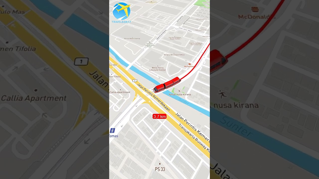 Rute LRT Jakarta Fase 1A (Pegangsaan Dua - Velodrome, PP)