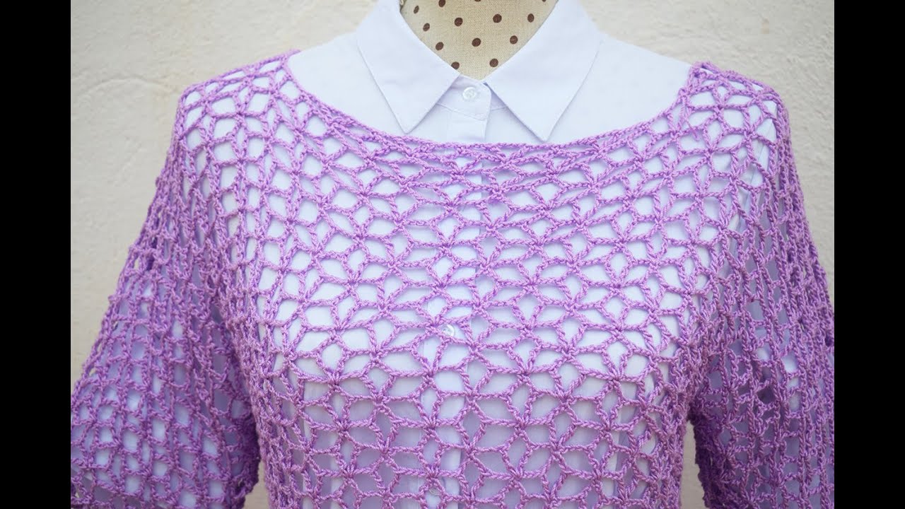 COMO HACER  UNA BLUSA DE VERANO A CROCHET REPITIENDO SOLO 2️⃣ FILAS - CON GRAFICOS EN EL VIDEO