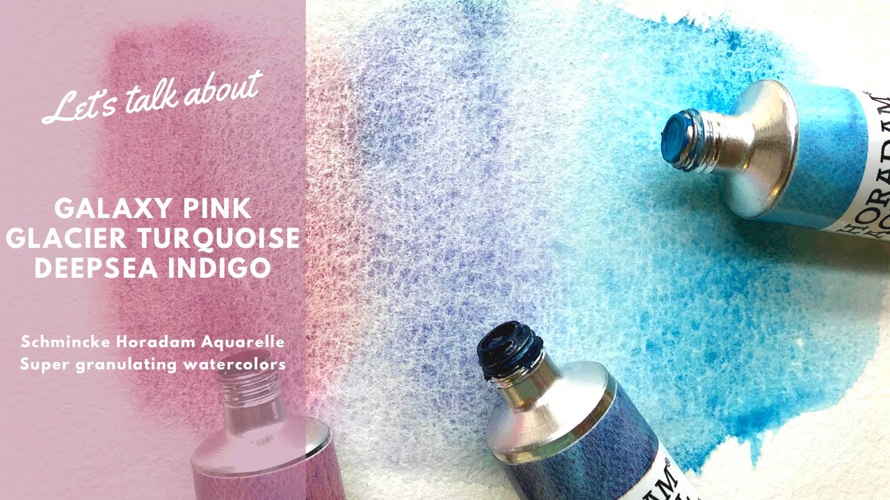 Schmincke Galaxy Pink, Deepsea Indigo and Glacier Turquoise *Super-granulating*