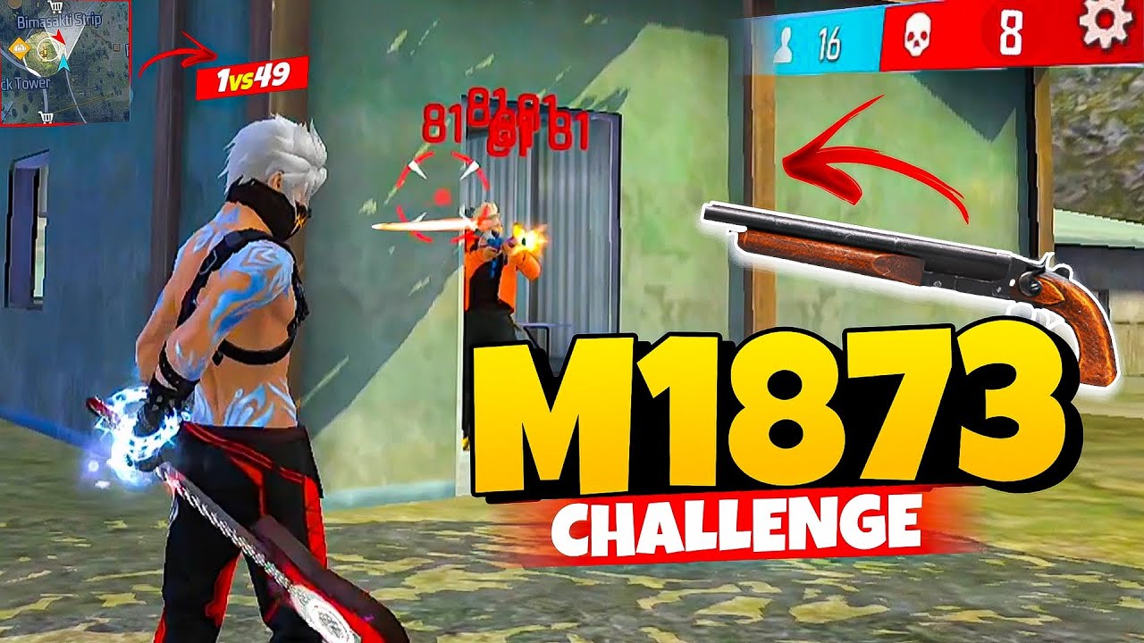 Only M1873 Challenge🤯 Fearless Gameplay Only with Mini Shotgun 😎 Free Fire