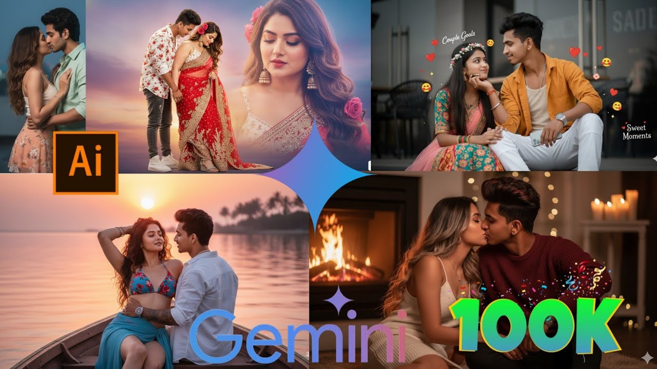 ✨How to Make Trending 100+ Couple Photos with AI | Best Prompts for Gemini ✅