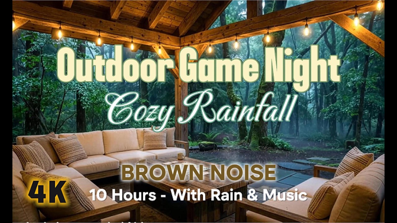 Brown Noise + Gentle Rain & Piano | ADHD Focus & Tinnitus Relief (10 Hours)