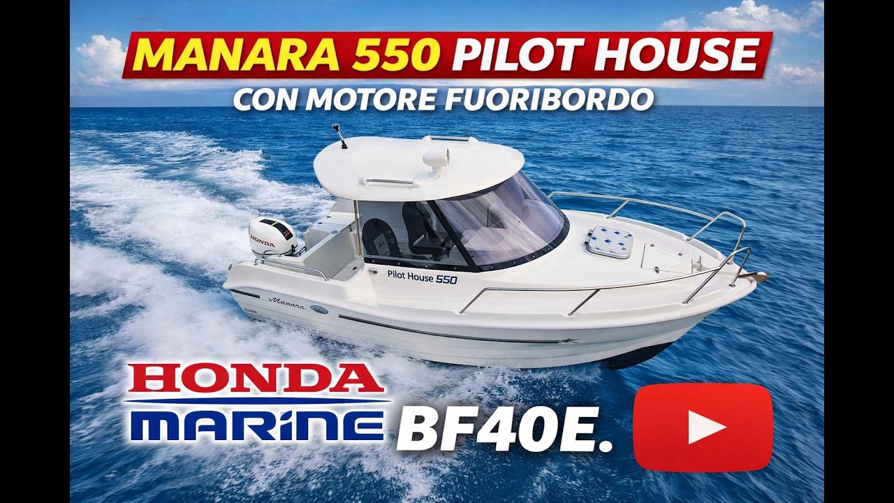 Manara 550 Pilot House con Honda Marine BF40E senza patente nautica