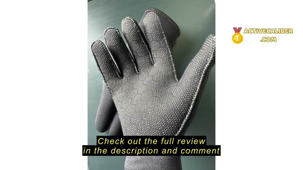 Review AUAUY Diving Gloves, 3mm Neoprene Five Finger Warm Wetsuit Gloves, Flexible Anti Slip Surfing