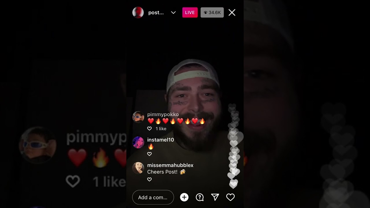 Post Malone teasing his new album on Instagram Live 4/23/2022