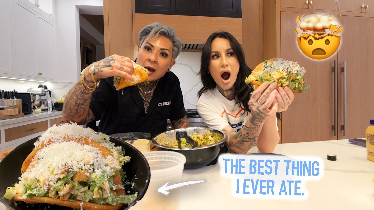 MAKING THE VIRAL CHICKEN CAESAR WRAP IN CHALUPAS WITH CHEF K!!!!! 😱🌮