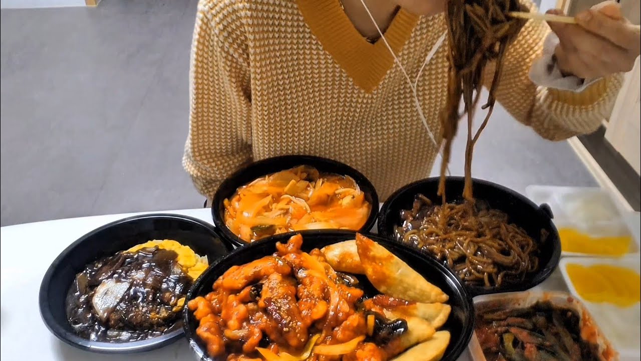 중국집 먹고 싶은 거 다 시키기 (사천탕수육,짜장면 곱배기,짬뽕,볶음밥) mukbang