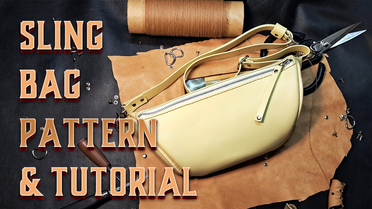 Making leather Sling bag - pattern download - Leather craft