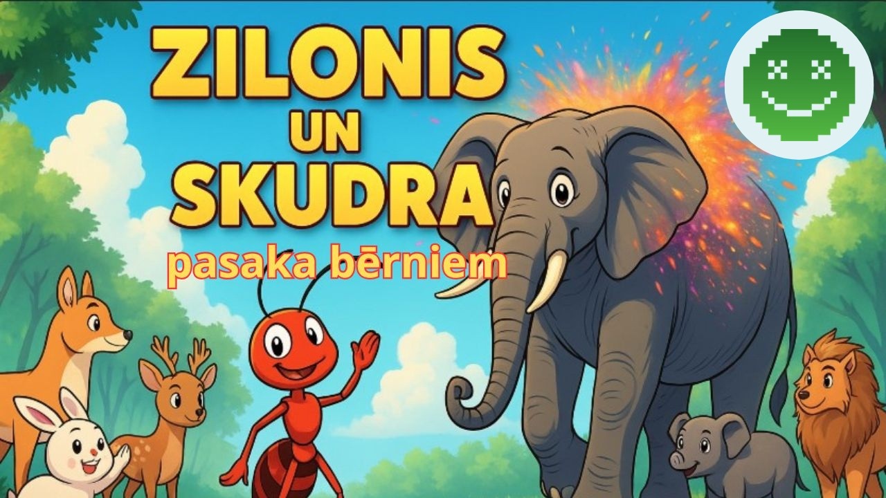 Animēts stāsts bērniem latviešu valodā - Zilonis un skudra - pamācošs