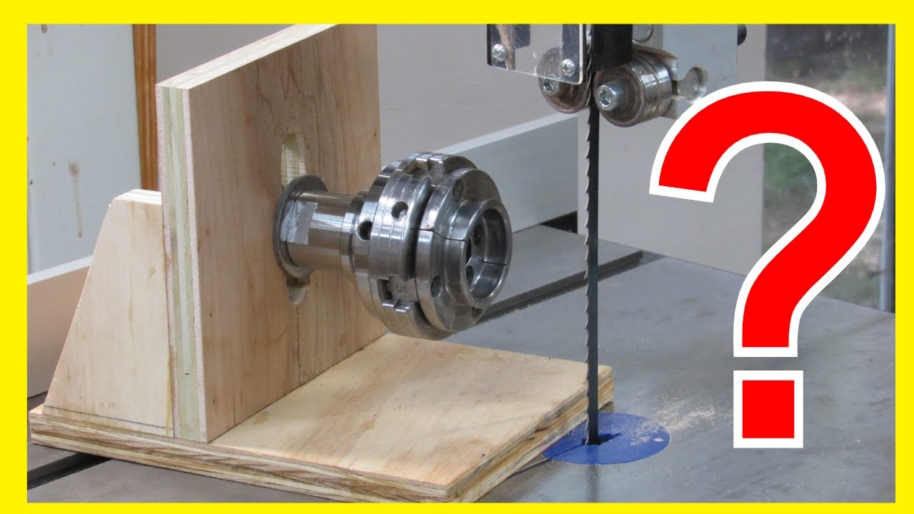 Woodturning Bandsaw Jig to Cut Wood in a Chuck - Safely!