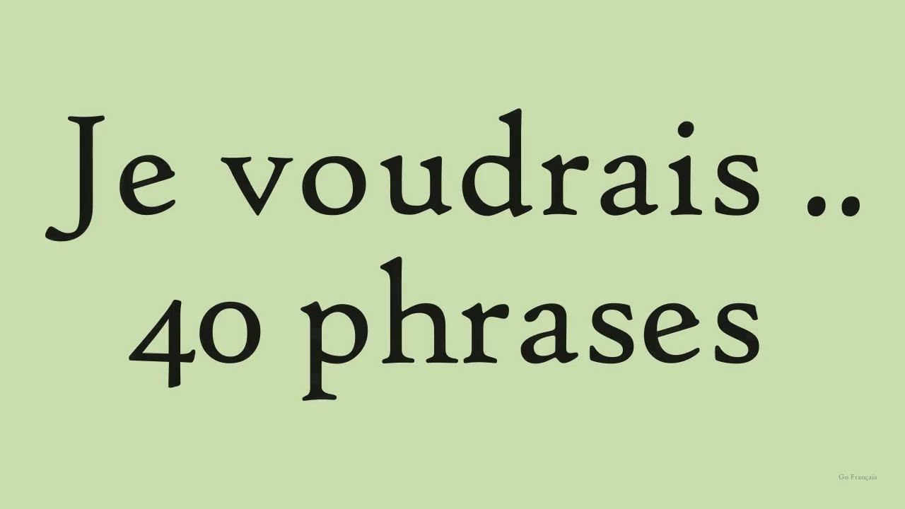 40 phrases utiles avec Je voudrais #learnfrench
