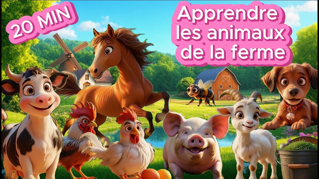 Les animaux de la Ferme | Farm animals for toddlers |Animaux de la compagnie| Apprendre le français