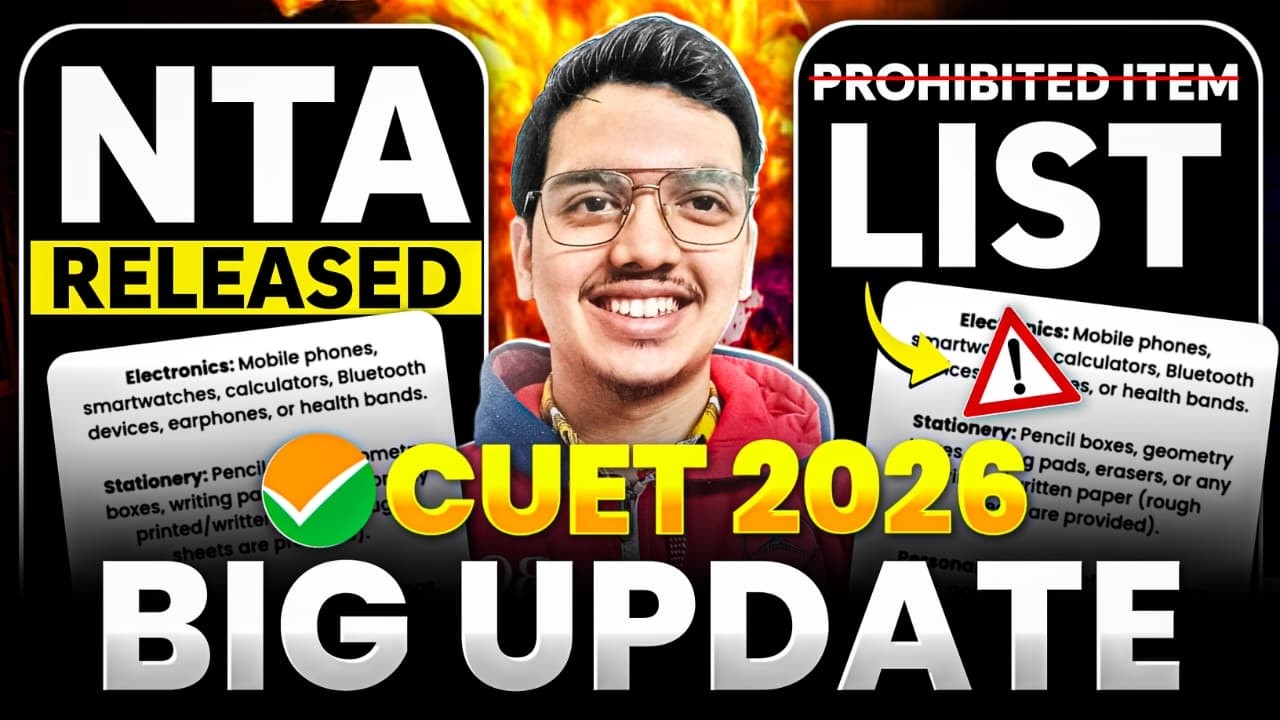 CUET 2026 BIG Update🔥 NTA Released Prohibited Items List 🚨