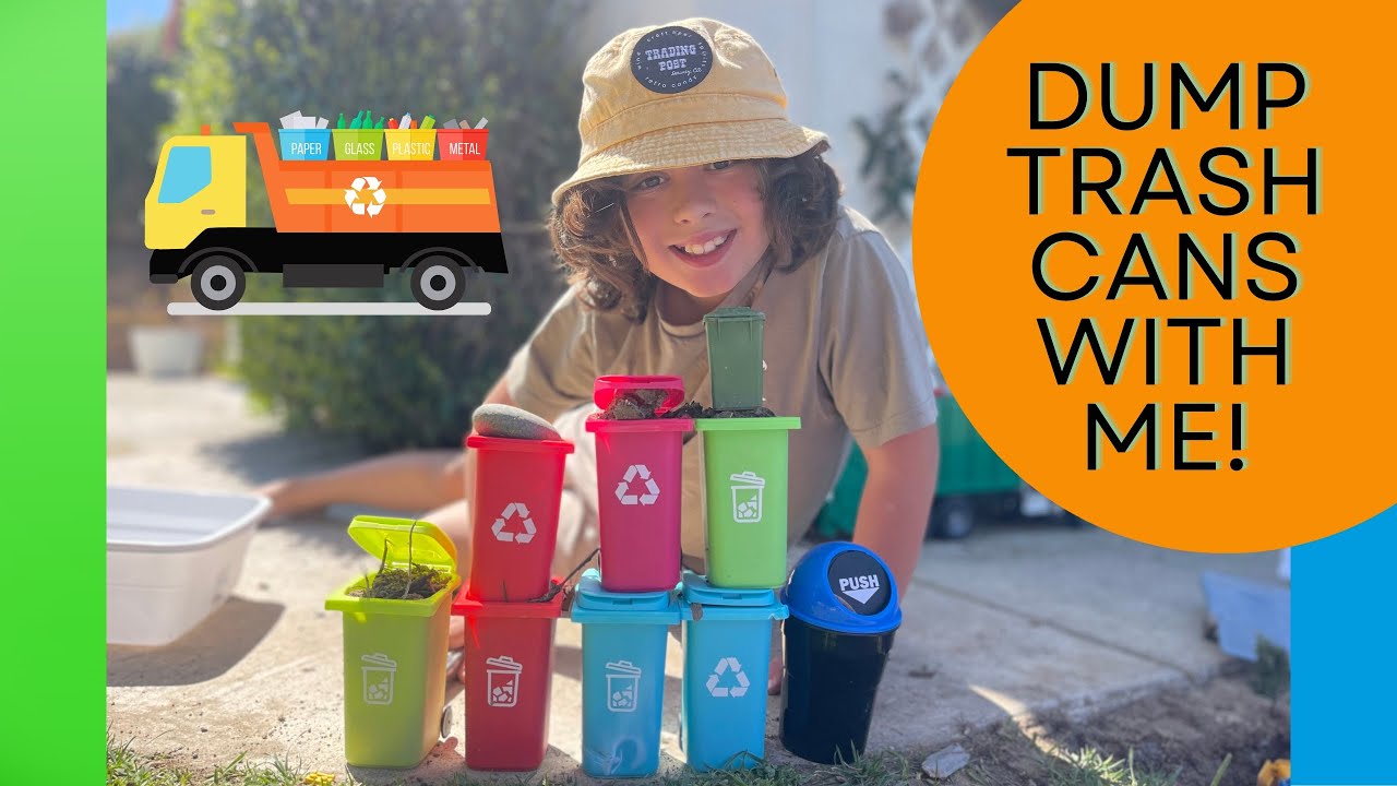 Mini Trash Cans! Garbage Truck Videos for Kids!