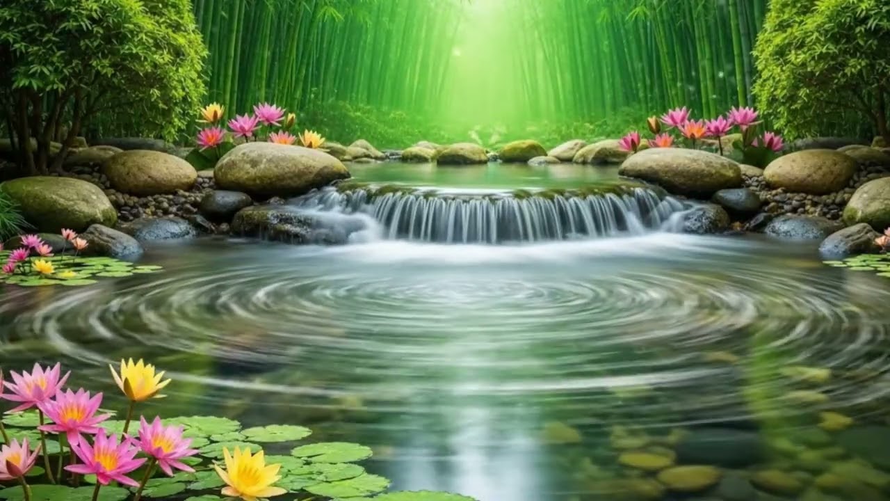 Relaxing Music for Healing  Water of the harp and flute Sounds 🌿Relieves Stress,Anxiety & Depression