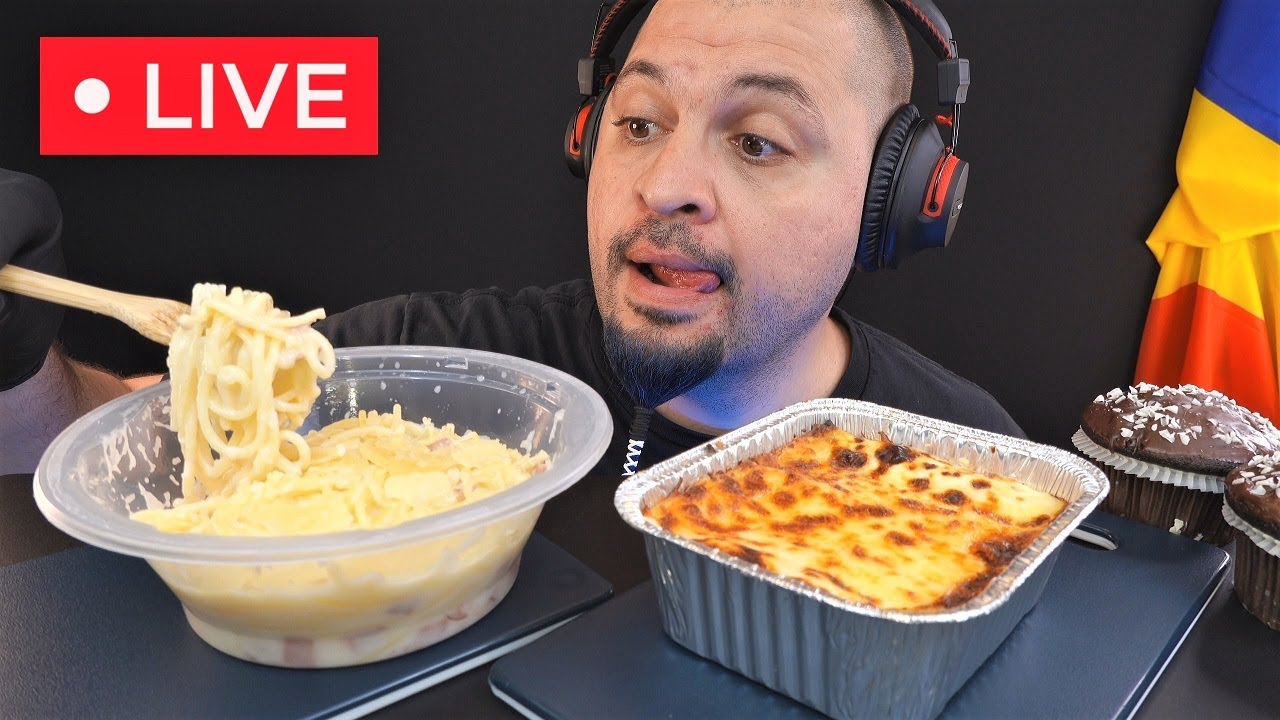 🔴 LIVE - Spaghetti Carbonara & Cheesy Lasagna - MUKBANG Romania ASMR 🇷🇴