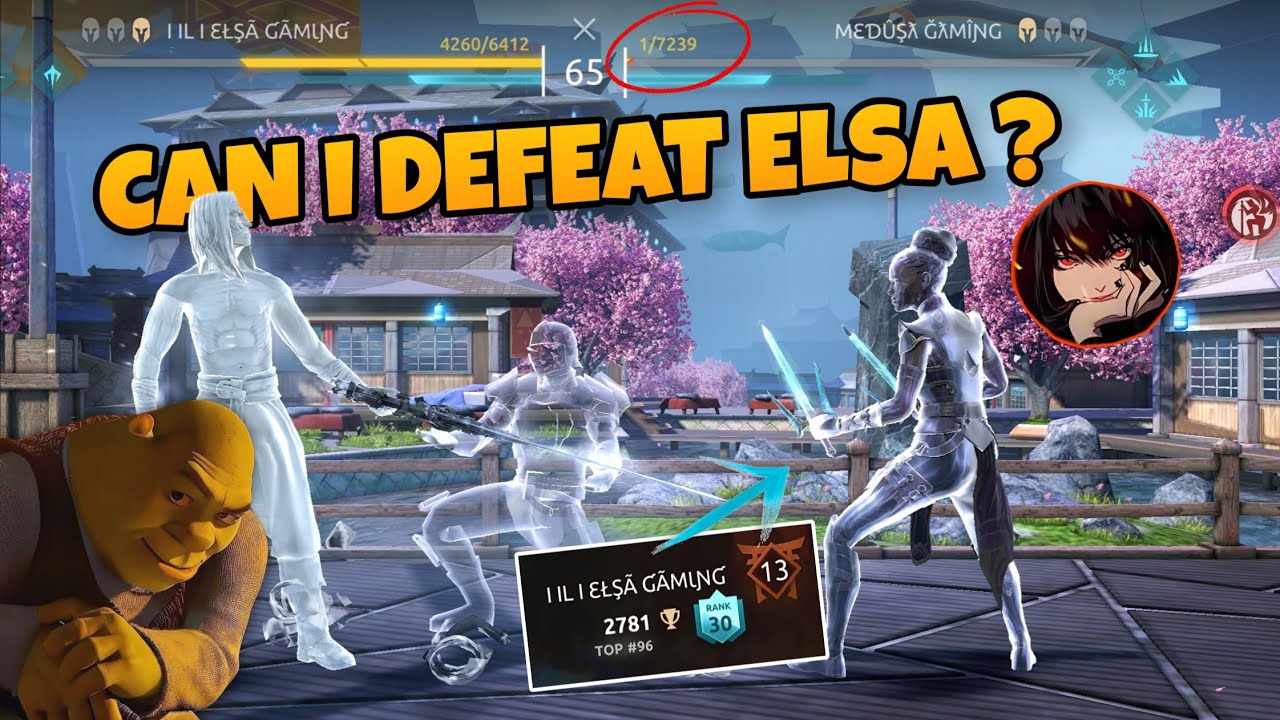 HEATED battle against pro girl player 🤯🔥|ft.Elsa gaming|Medusa gaming ✨|Shadow fight 4 : arena #sfa 