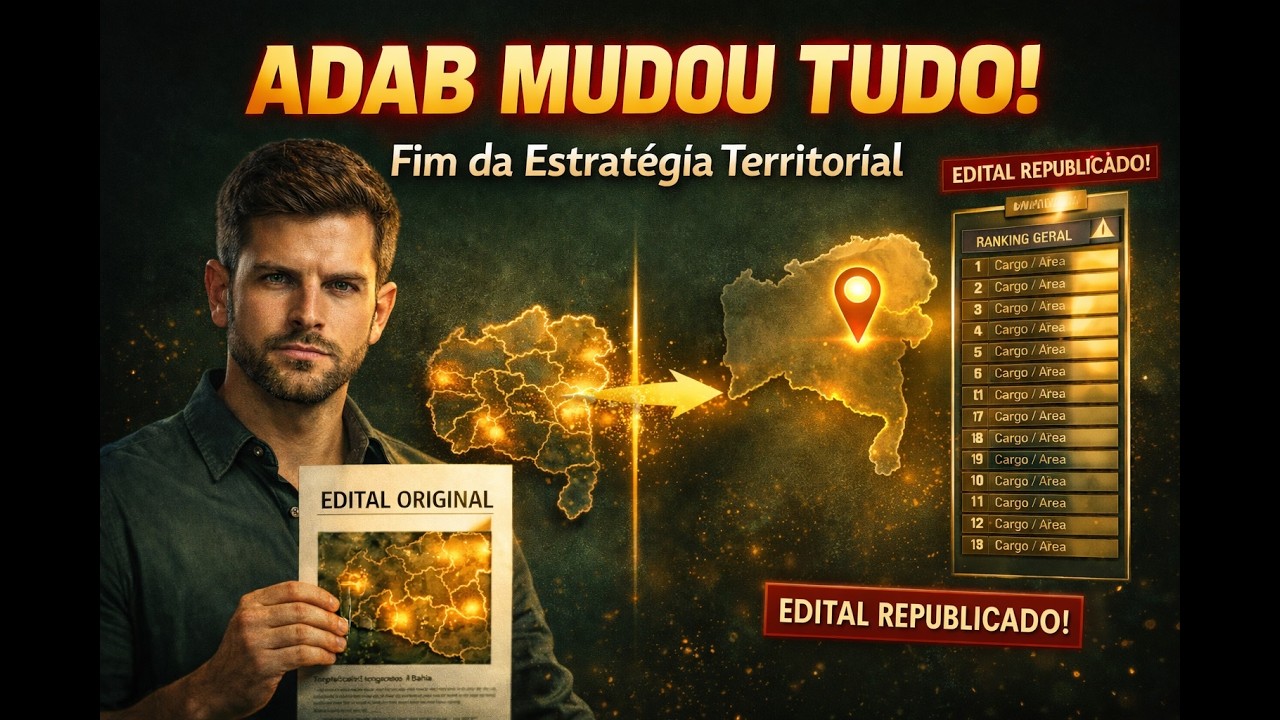 🔥 2️⃣ ADAB MUDOU! 🚨Entenda o FIM da Estratégia Territorial no Edital Republicado - E sua Estratégia?