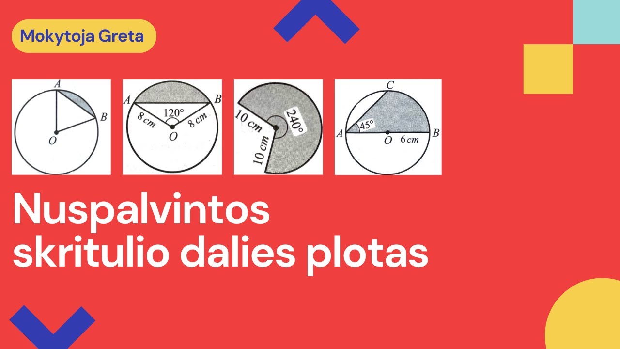 Nuspalvintos skritulio dalies plotas 9 - 10 klasė
