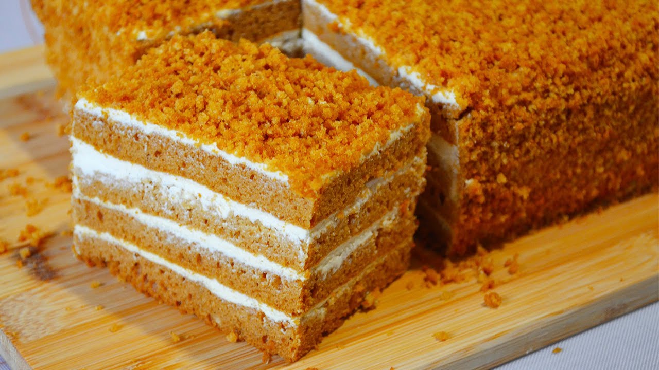 МЕДОВИК БЕЗ РАСКАТКИ КОРЖЕЙ 🍰Готовим любимый торт просто и быстро | Танюшина кухня