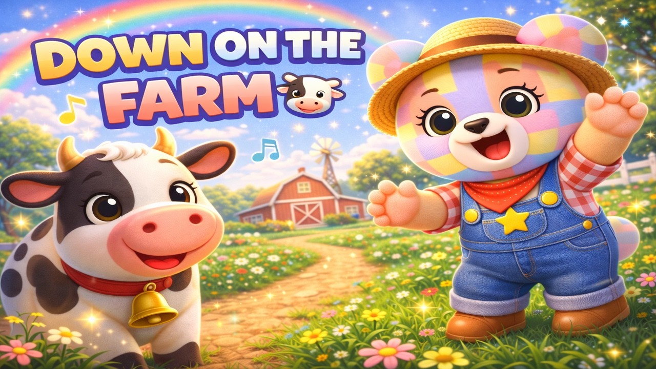 Down on the Farm 🐄 | Farm Animals Song with MIMI Teddy | Animal Sounds for Kids