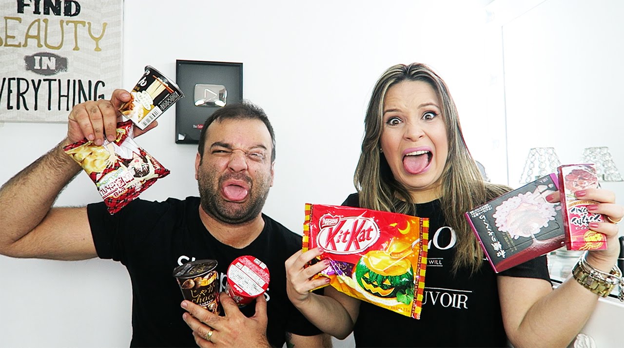 CAMARÃO COM CHOCOLATE? CARAMELO DE CHURRASCO? PROVANDO COISAS ESTRANHAS (: