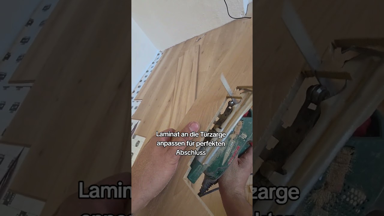 Laminat an die T&uuml;rzarge anpassen f&uuml;r perfekten Abschluss #diy