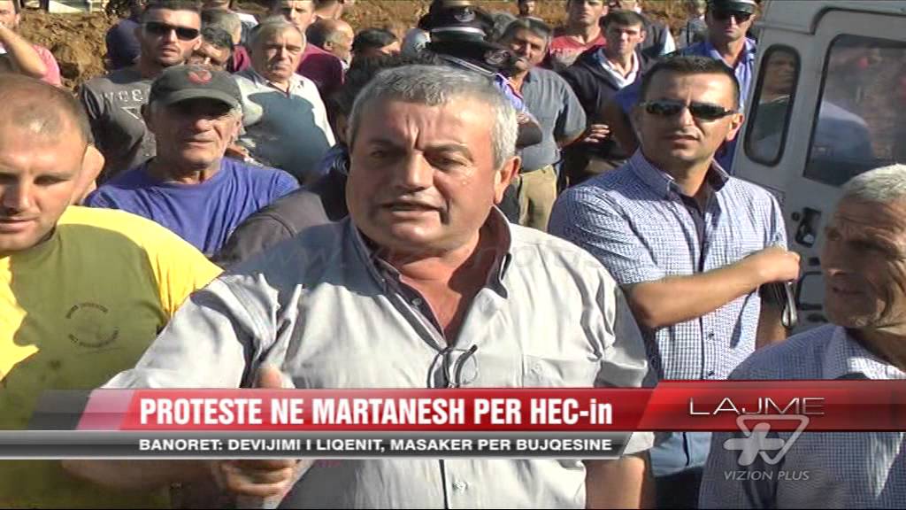 Protestë në Martanesh për HEC-in - News, Lajme - Vizion Plus