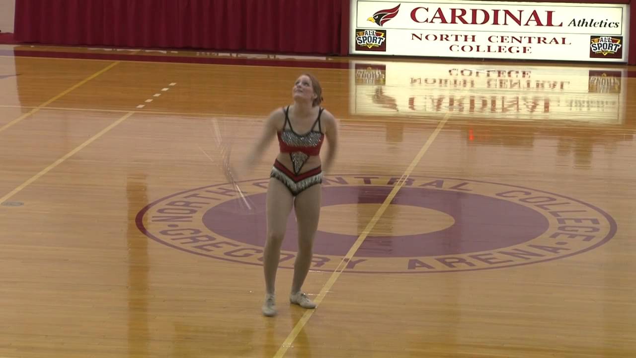 North Central College Majorette - Baton twirling routine NCC Naperville Illinois Il 2012