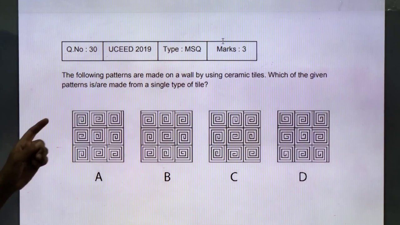 UCEED 2019 Solved Paper - Solution for Question No. 30