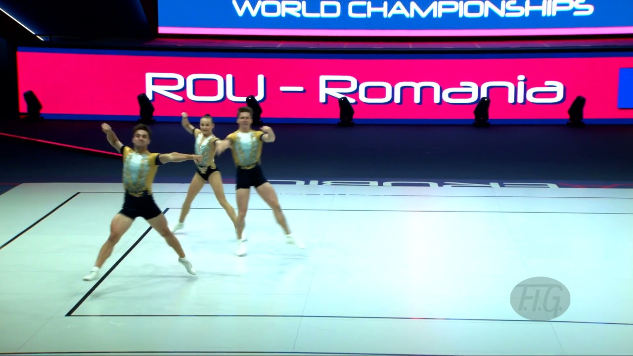 Romania 2 (ROU) - 2021 Aerobic Worlds, Baku (AZE) Qualifications Trio