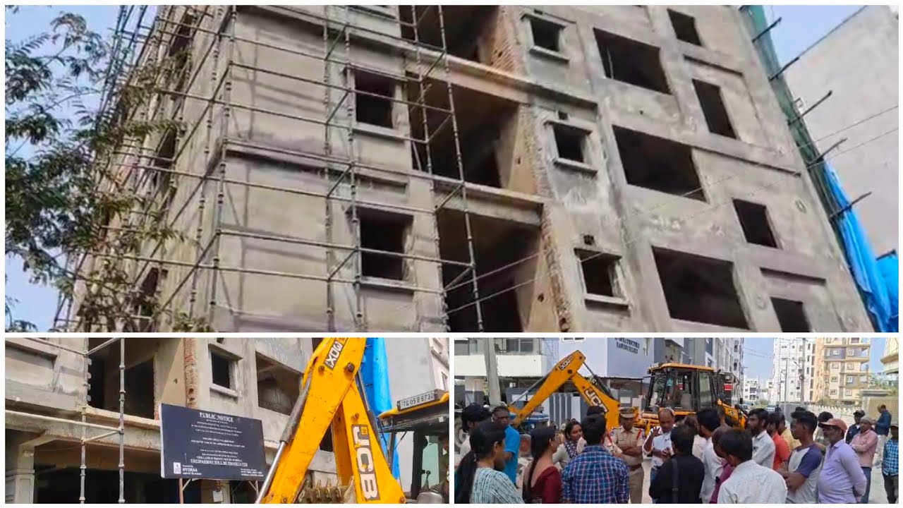 HYDRA Conducts Major Crackdown on Illegal Constructions in Manikonda.Two Five-Storey Buildings