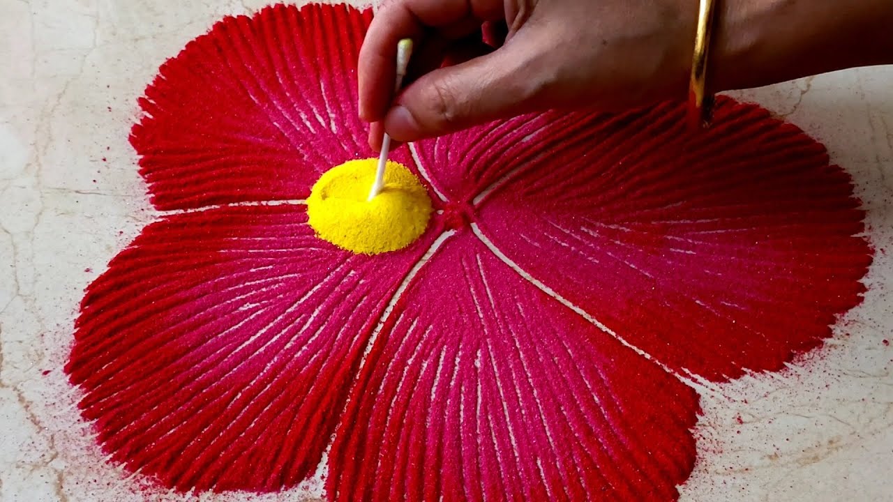 जास्वंदी फुलातील गणपती | Ganesha Rangoli Design | Ganesh Chaturthi Rangoli | Top Rangolis by Aarti