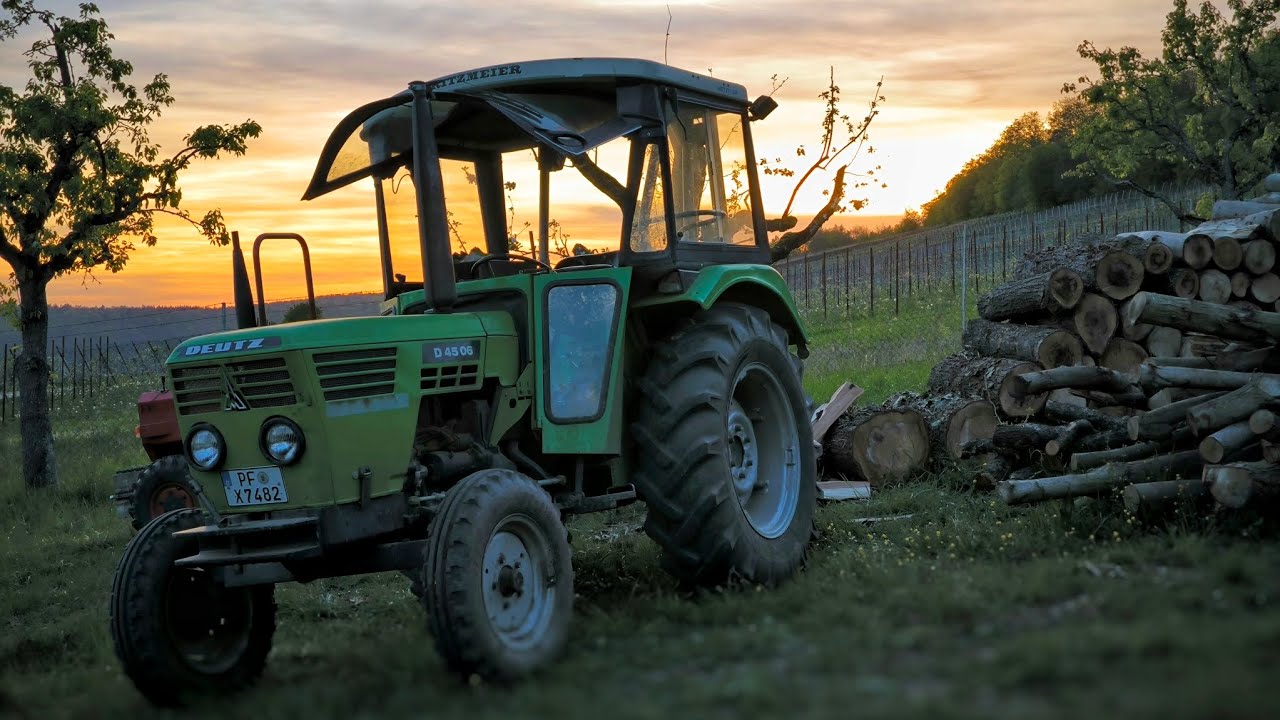 Brennholz spalten und bündeln, Deutz 4506, Holder, Sauerburger
