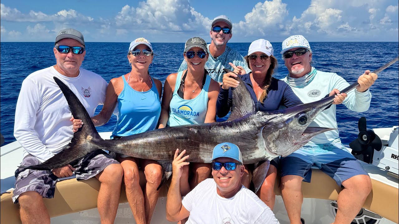 First Swordfish on NEW 47' Freeman! (Catch and Cook)