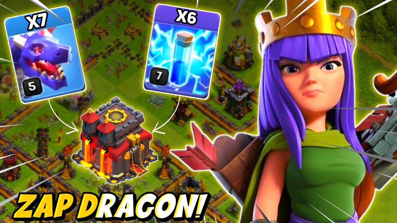 TH10 Queen Walk Zap Dragon Attack Strategy 2022 | TH10 Best Attack Strategy Clash of Clans - COC