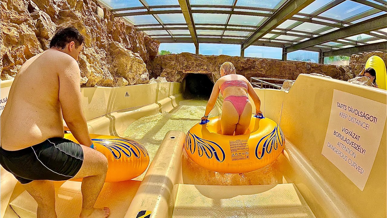 Waterslides at Aquaworld Resort Budapest in Hungary