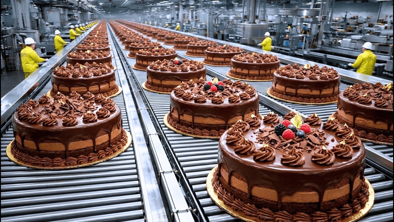 How Millions of Chocolate Cakes Are Produced Every Day - The Complete Process!