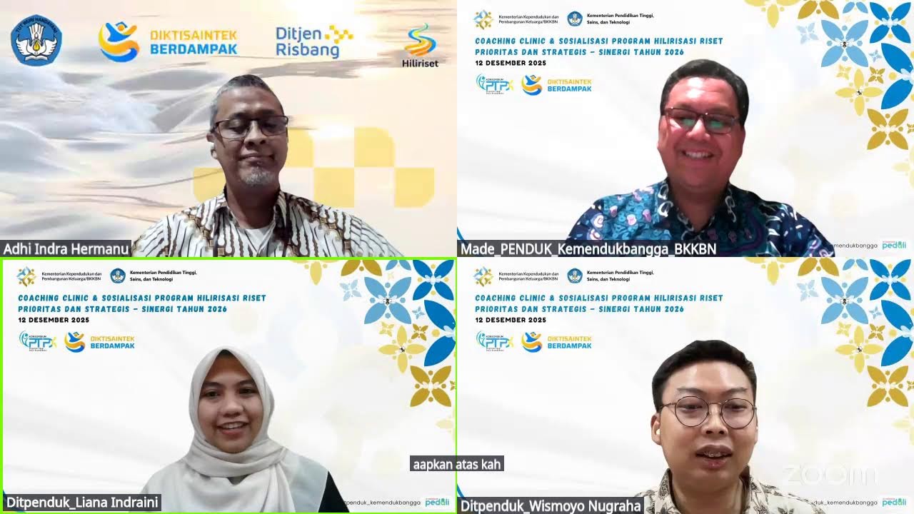 Coaching Clinic Hilirisasi Riset Prioritas dan Strategis - SINERGI Tahun 2026