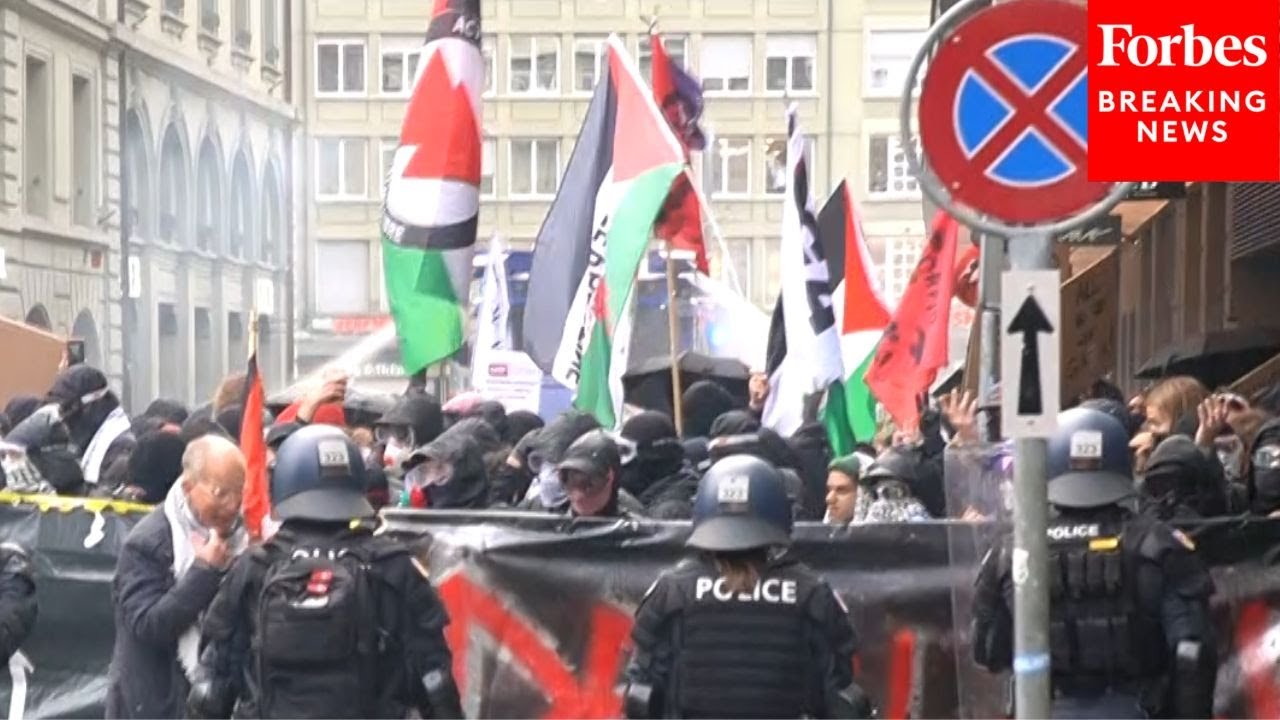 Police Clash With Protesters During Pro-Palestinian Demonstration In Switzerland