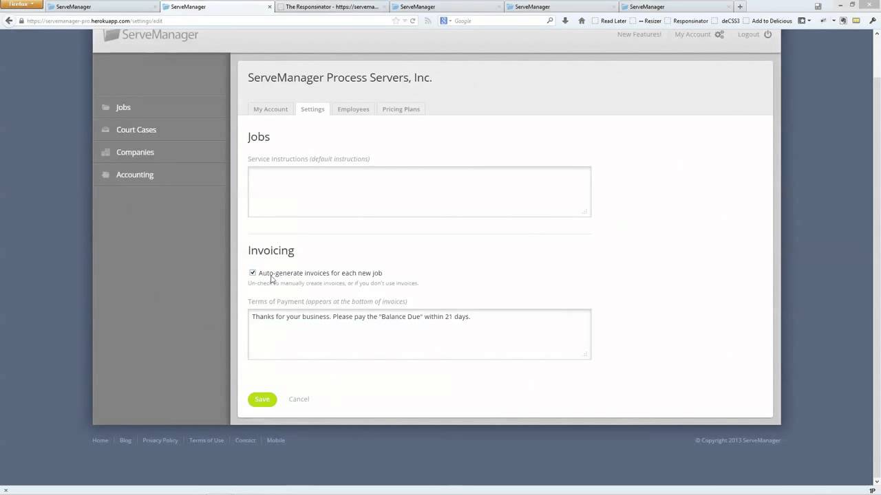 ServeManager  Account and Settings Basics