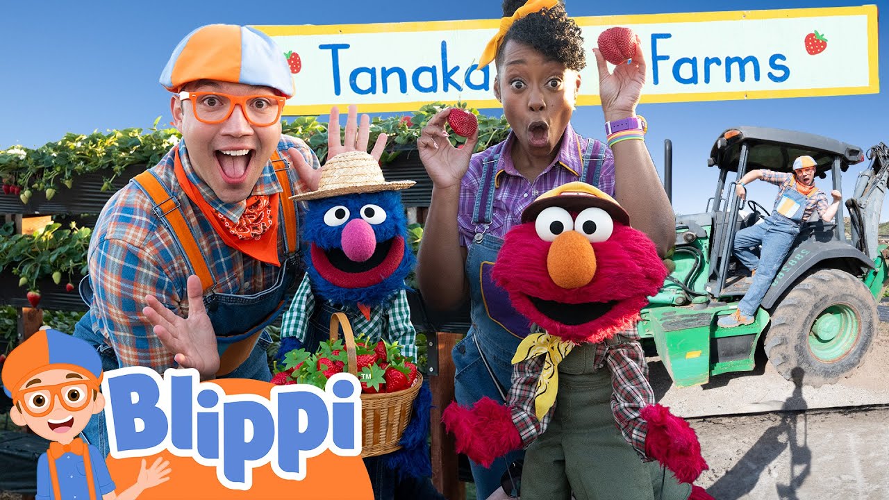Blippi & Elmo Go to the FARM! 🚜🐮| Blippi x Sesame Street | Learn About Animals