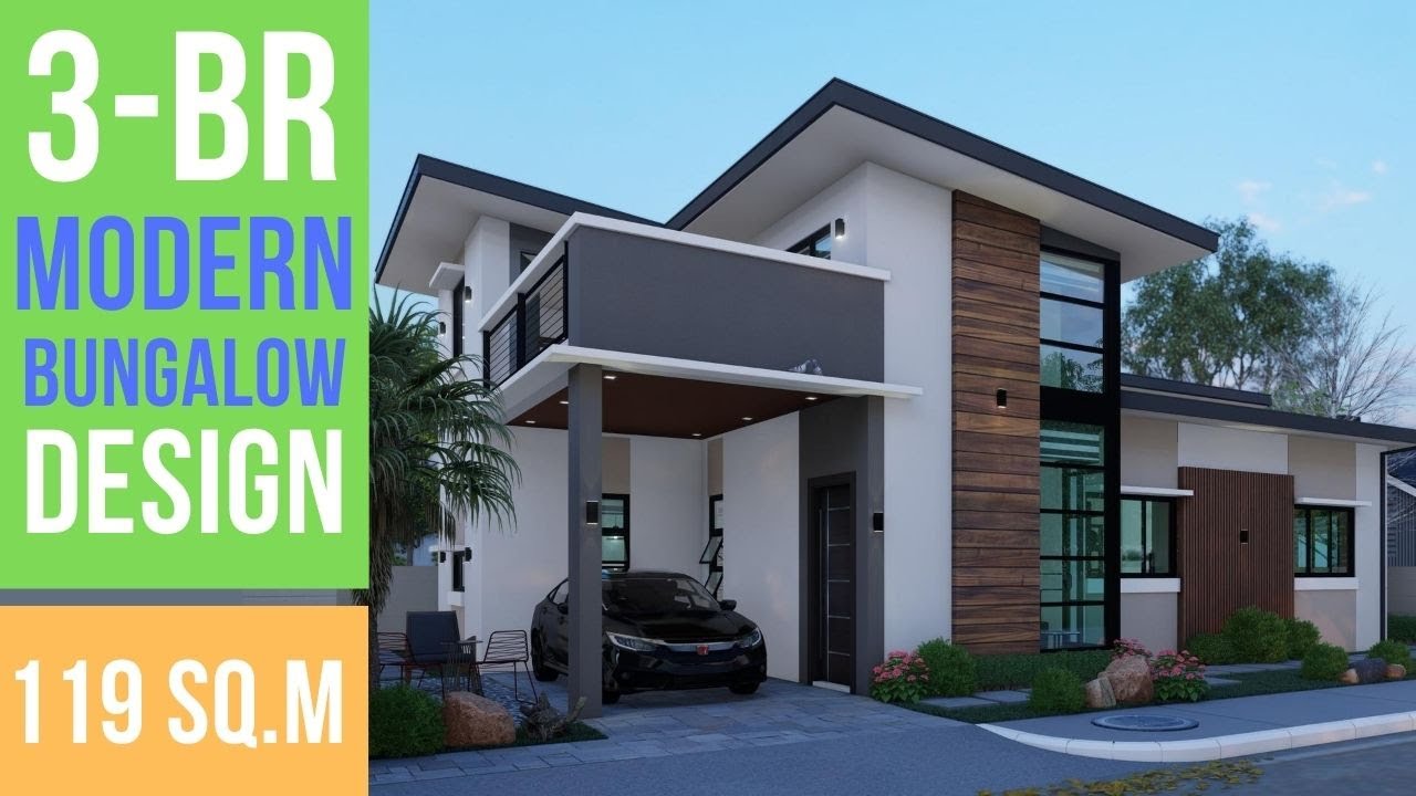 3 BEDROOM MODERN BUNGALOW HOUSE WITH LOFT DESIGN & ROOF DECK